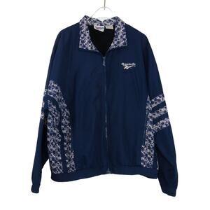 Vintage Reebok Navy Blue Windbreaker Jacket Large Bloke Sportswear Retro 90s